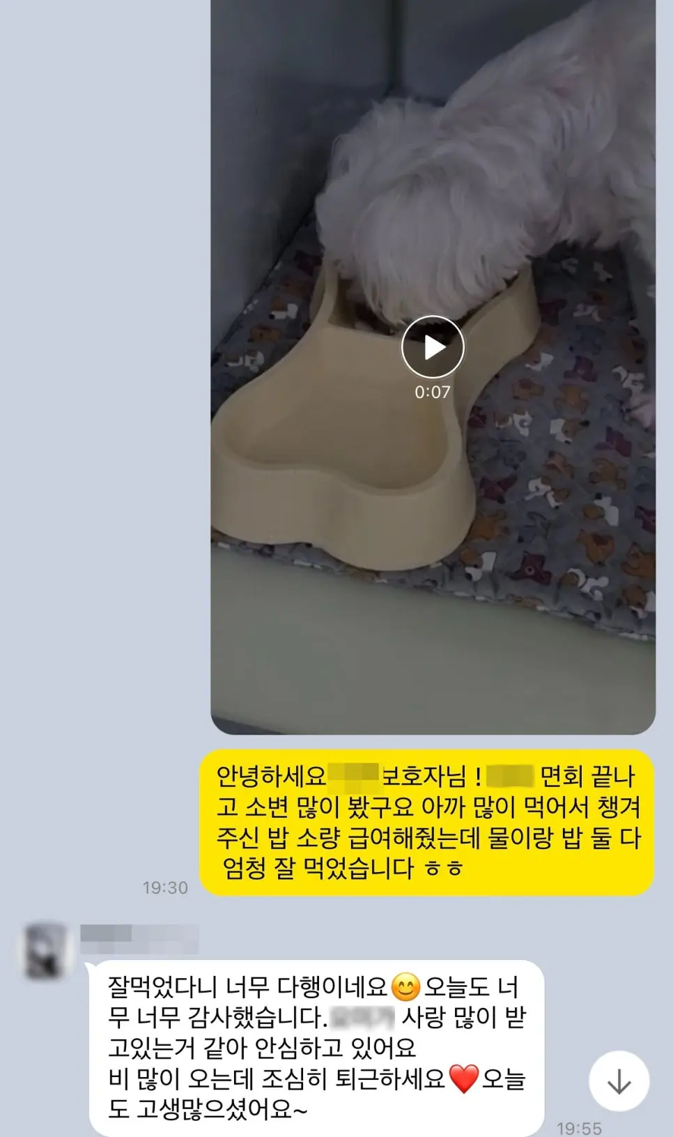 면회를 마친 뒤 물과 밥을 잘 먹는다는 소식도 함께 전했습니다